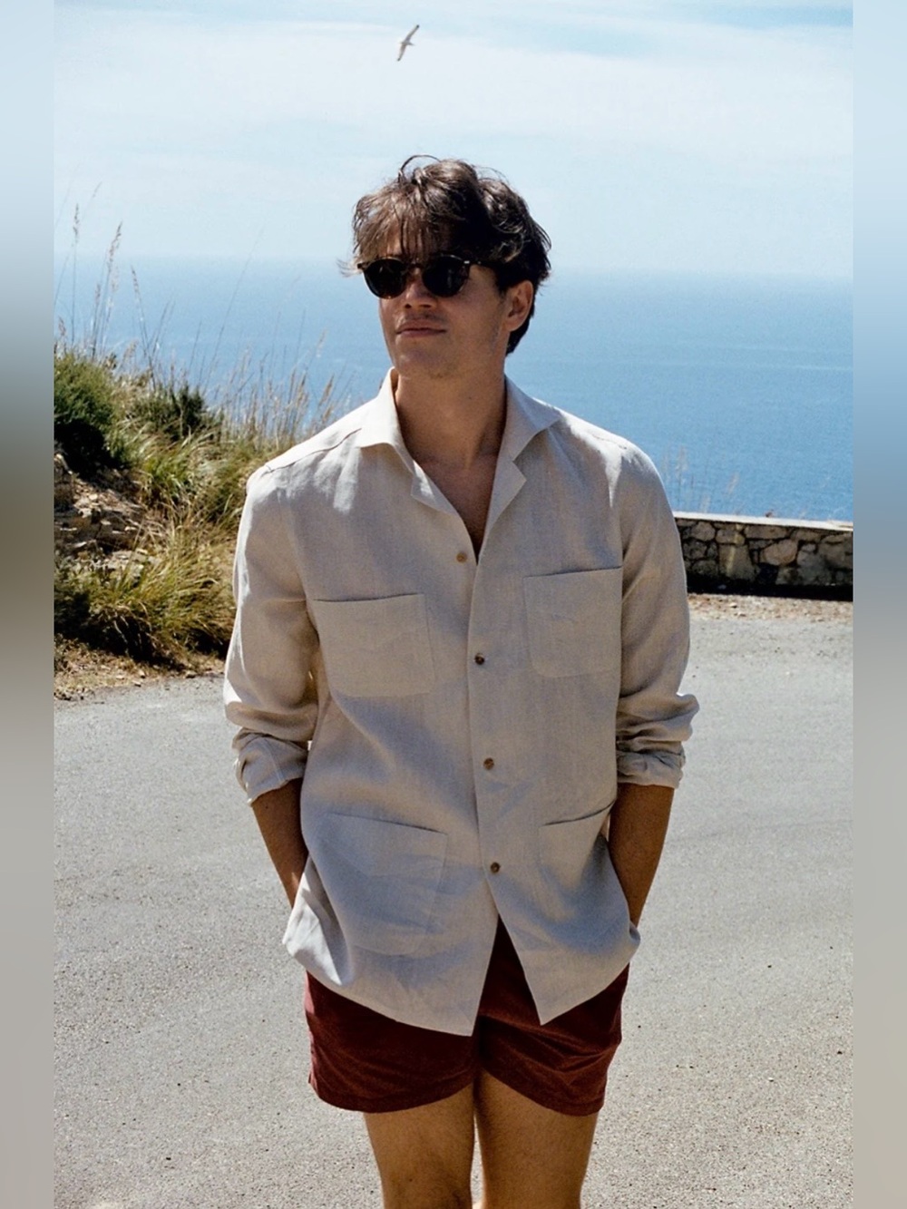 Ripa Ripa Premium Italian 100% Linen Overshirt Jacket L-Ischia Sabbia-Sand/Beige